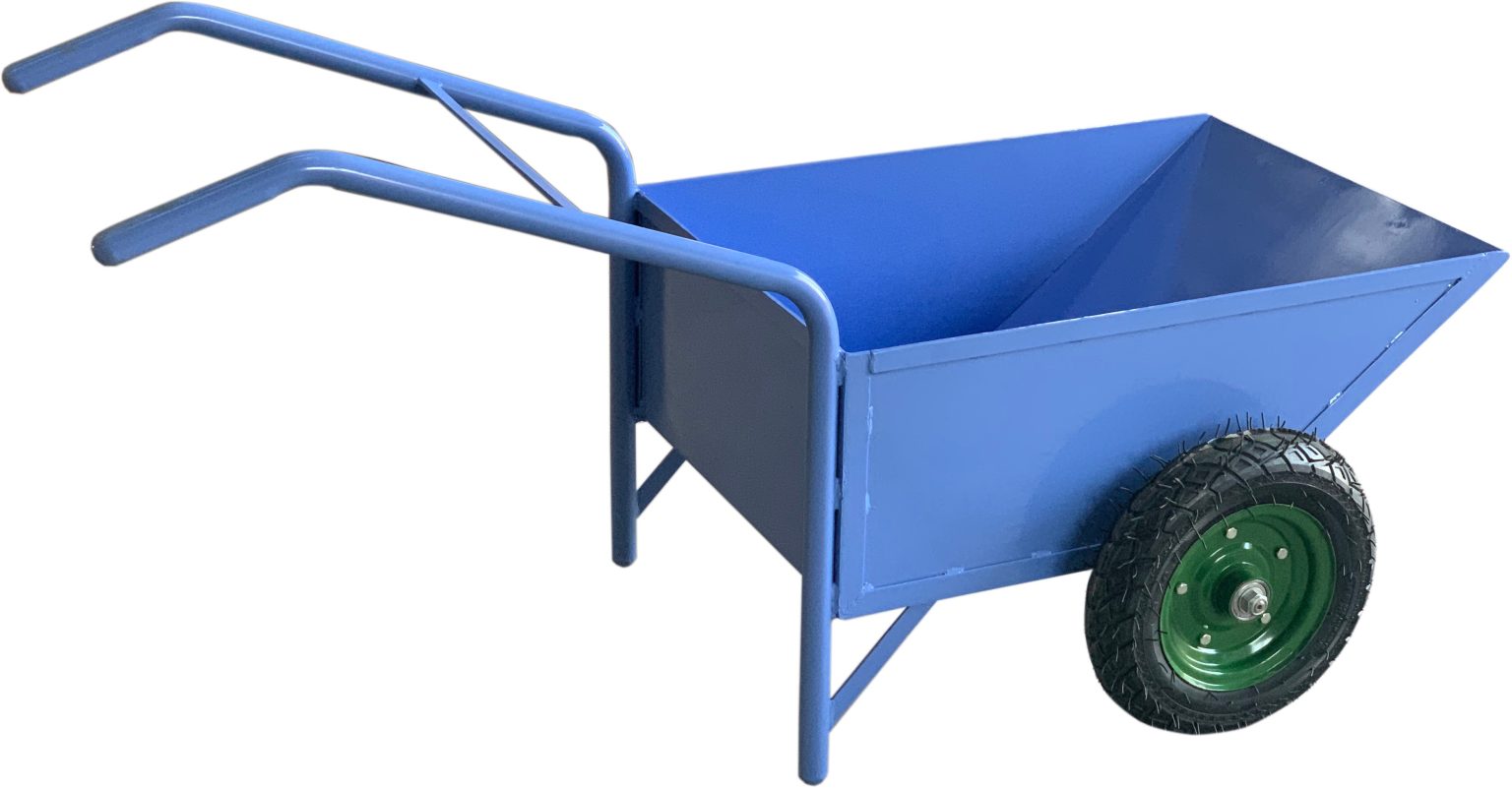 M148P Double Wheel Barrow Pneumatic Wheel for Construction and Outdoor Material Handling Use, Heavy Duty Carrier for Sand, Cement, Tools, Debris and Daily Site Transport Tasks 